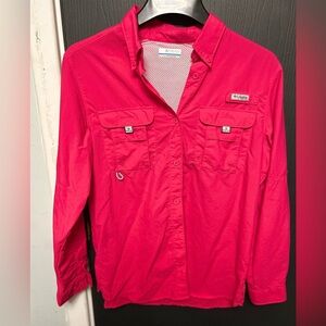 Columbia Women's Bright Pink Button-Down Shirt